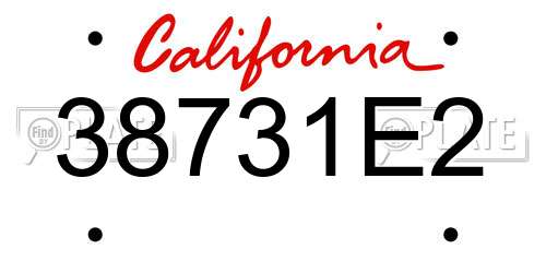 38731E2 California License Plate