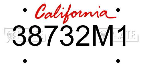 38732M1 California License Plate
