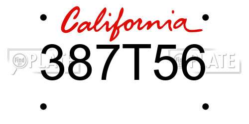 387T56 California License Plate