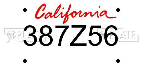 387Z56 California License Plate