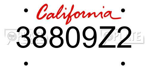 38809Z2 California License Plate