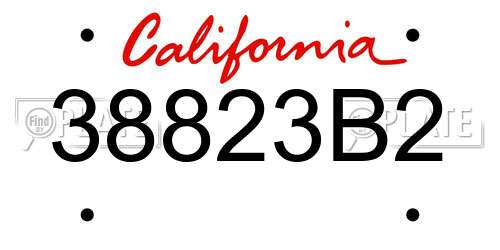 38823B2 California License Plate