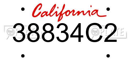 38834C2 California License Plate