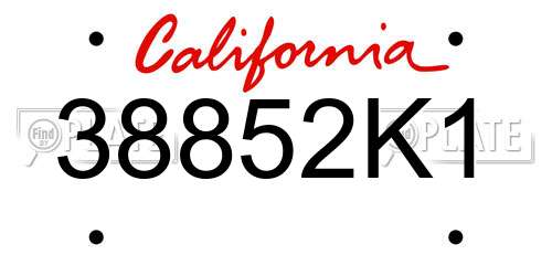 38852K1 California License Plate
