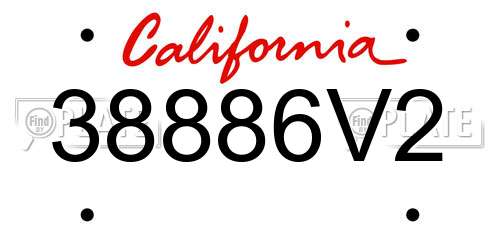 38886V2 California License Plate