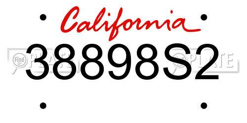 38898S2 California License Plate