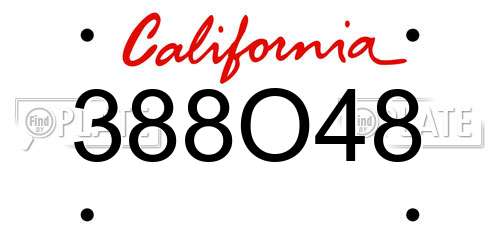 388O48 California License Plate