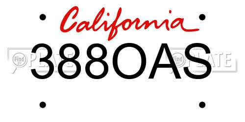 388OAS California License Plate