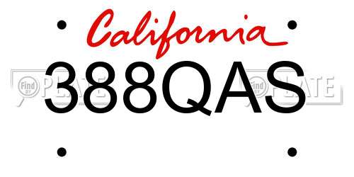 388QAS California License Plate