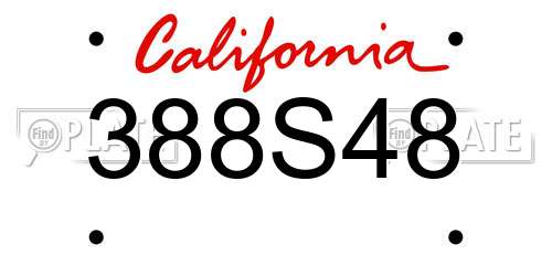 388S48 California License Plate