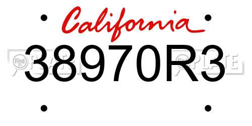 38970R3 California License Plate