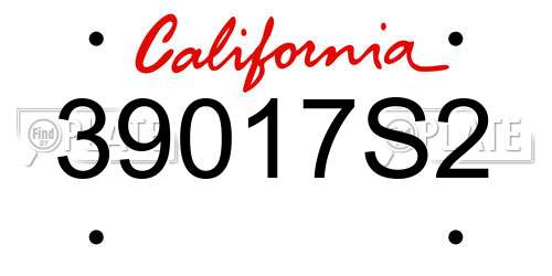 39017S2 California License Plate