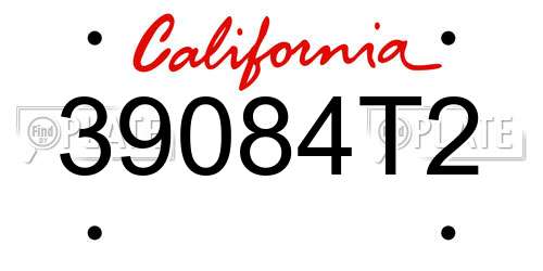 39084T2 California License Plate