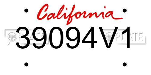39094V1 California License Plate