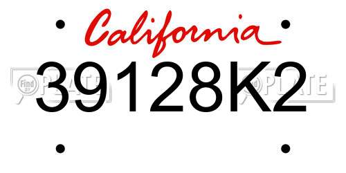 39128K2 California License Plate