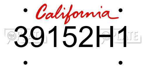 39152H1 California License Plate