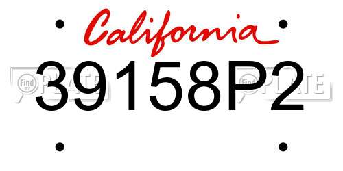 39158P2 California License Plate