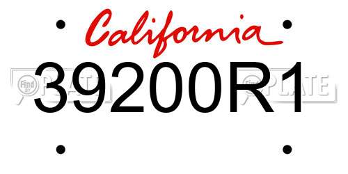 39200R1 California License Plate