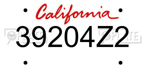 39204Z2 California License Plate