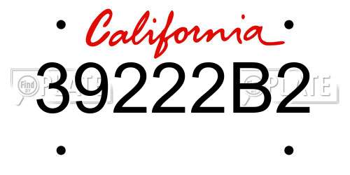 39222B2 California License Plate