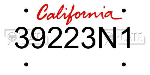 39223N1 California License Plate