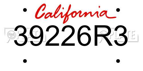 39226R3 California License Plate