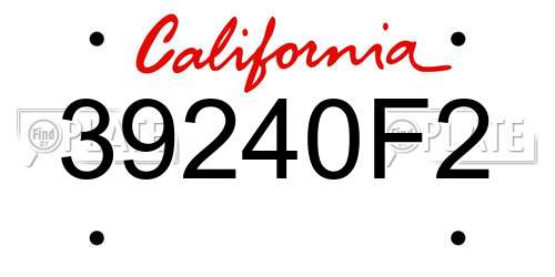 39240F2 California License Plate