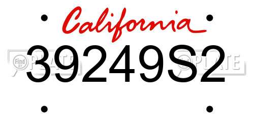 39249S2 California License Plate