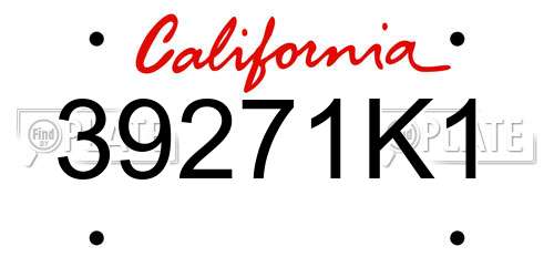 39271K1 California License Plate