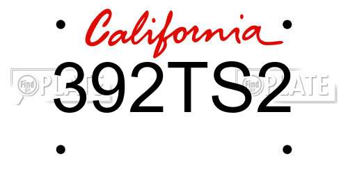 392TS2 California License Plate
