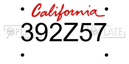 392Z57 California License Plate
