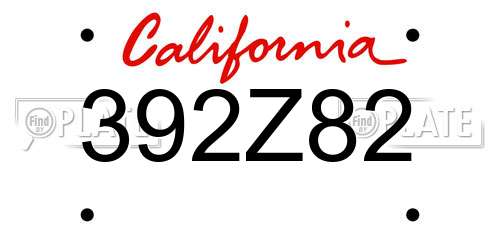 392Z82 California License Plate