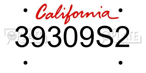 39309S2 California License Plate