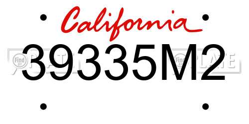 39335M2 California License Plate