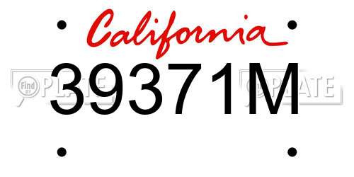 39371M California License Plate