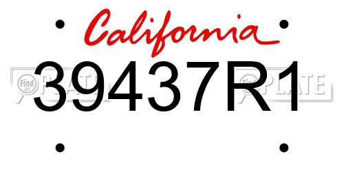 39437R1 California License Plate