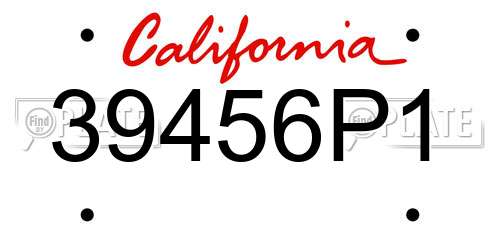 39456P1 California License Plate