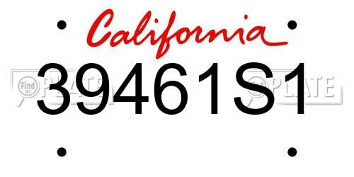 39461S1 California License Plate