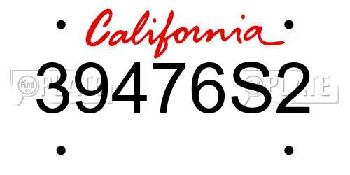 39476S2 California License Plate