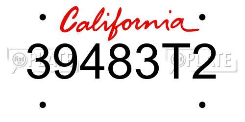 39483T2 California License Plate