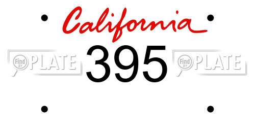 395 California License Plate