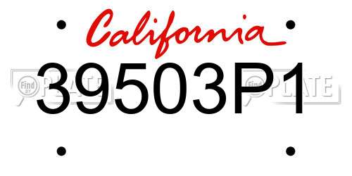 39503P1 California License Plate