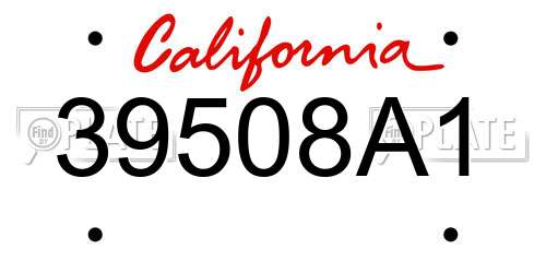 39508A1 California License Plate