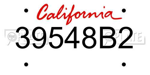 39548B2 California License Plate