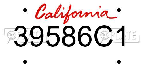 39586C1 California License Plate