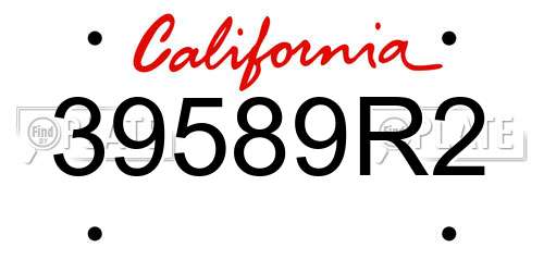39589R2 California License Plate
