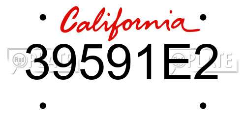 39591E2 California License Plate
