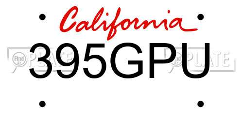 395GPU California License Plate