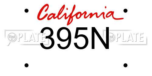 395N California License Plate