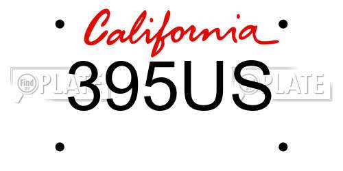 395US California License Plate